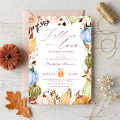 Rustic Fall in Love Pumpkin 秋のベビーシャワー 招待状