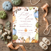 Rustic Fall in Love Pumpkin 秋のベビーシャワー 招待状