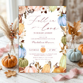 Rustic Fall in Love Pumpkin 秋のベビーシャワー 招待状
