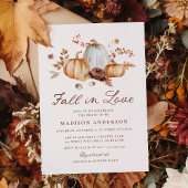 Rustic Fall in Love Pumpkin Floral Bridal Shower 招待状