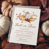 Rustic Fall in Love Pumpkin Floral Bridal Shower 招待状