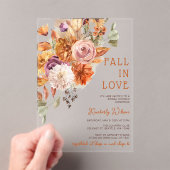 Rustic Fall in Love Pumpkins Fall Bridal Shower アクリル招待状 (インサイチュ (ポータブル))