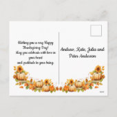 Rustic Fall Landscape Happy Thanksgiving シーズンポストカード (裏面)