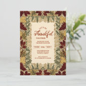 Rustic Fall Leaf Thanksgiving Celebration 招待状 (スタンド正面)