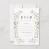 Rustic Fall Meadow Wildflower Wedding RSVP cards (正面)