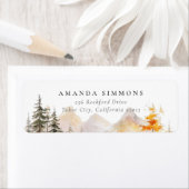 Rustic Fall Mountain Forest Wedding Return Address ラベル (インサイチュ)