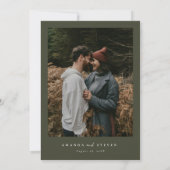 Rustic Fall Mountain Pine Forest Photo Wedding 招待状 (裏面)