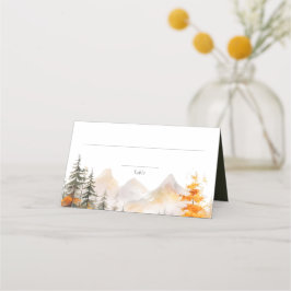 Rustic Fall Mountain Pine Forest Wedding プレイスカード