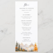 Rustic Fall Mountain Pine Forest Wedding メニュー (正面)