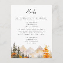 Rustic Fall Mountain Pine Forest Wedding Details
