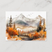 Rustic Fall Mountain Scene Watercolor Details エンクロージャーカード (裏面)
