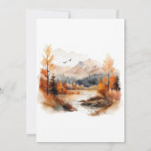 Rustic Fall Mountain Scene Watercolor Wedding 招待状 (裏面)