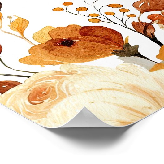 Rustic Fall Neutral Cutie Pie First Birthday ポスター (角)