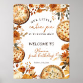 Rustic Fall Neutral Cutie Pie First Birthday ポスター (正面)