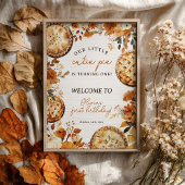 Rustic Fall Neutral Cutie Pie First Birthday ポスター