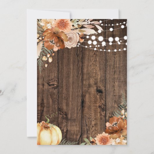 Rustic Fall Nothing Fancy Just Love Wedding 招待状 (裏面)