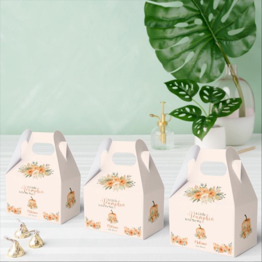 Rustic Fall Orange Pumpkin Baby Shower フェイバーボックス (複数)