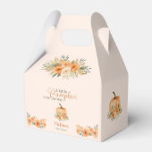 Rustic Fall Orange Pumpkin Baby Shower フェイバーボックス (正面サイド)