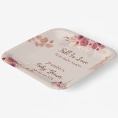 Rustic Fall Pink Pumpkin Fall In Love Baby Shower ペーパープレート (傾斜あり)