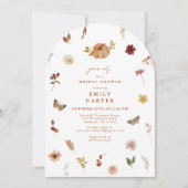 Rustic Fall Pumpkin Bridal Shower Arch 招待状 (正面)