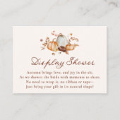 Rustic Fall Pumpkin Floral Bridal Display Shower エンクロージャーカード (正面)