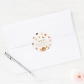 Rustic Fall Pumpkin Floral Bridal Shower ラウンドシール (封筒)