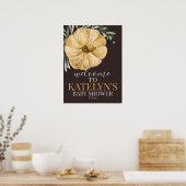 Rustic Fall Pumpkin Shower Welcome Sign ポスター (キッチン)