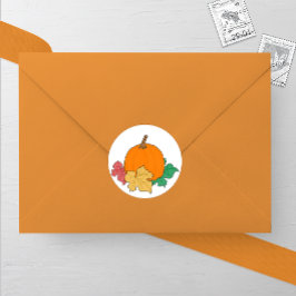 Rustic Fall Pumpkin Wedding Favor Sticker ラウンドシール