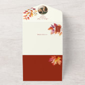 Rustic Fall QRコード ウェディング オールインワン招待状 (外側)