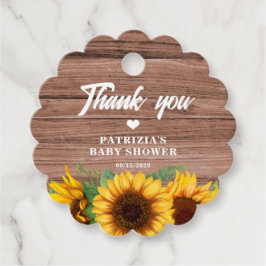 Rustic Fall Sunflower | Baby Shower フェイバータグ