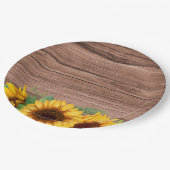 Rustic Fall Sunflower | Baby Shower ペーパープレート (アングル)