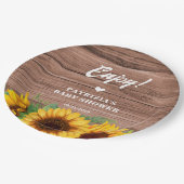 Rustic Fall Sunflower | Baby Shower ペーパープレート (アングル)
