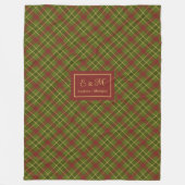 Rustic Fall Tartan Blanket Personalized Farmhouse  フリースブランケット (正面)
