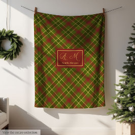 Rustic Fall Tartan Blanket Personalized Farmhouse フリースブランケット