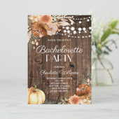Rustic Fall Terracotta Pumpkin Bachelorette Party 招待状 (スタンド正面)