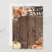 Rustic Fall Terracotta Pumpkin Bachelorette Party 招待状 (裏面)