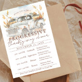 Rustic Fall Truck Progressive Thanksgiving Dinner 招待状