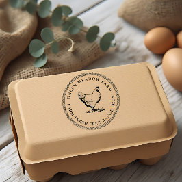 Rustic Family Farm Chicken Egg Carton Rubber Stamp ラバースタンプ