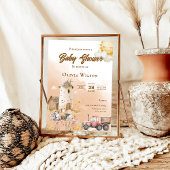 Rustic Farm Animal Baby Shower Invitation 招待状