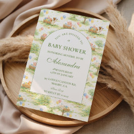 Rustic Farm Animals Pastel Baby Shower 招待状