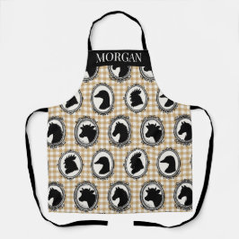 Rustic Farm Kitchen Barnyard Gingham Black & Khaki エプロン
