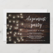 Rustic Farm String Light, Hochzeitselopement-Party 招待状 (正面)
