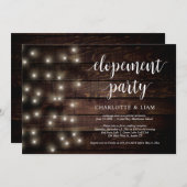 Rustic Farm String Light, Hochzeitselopement-Party 招待状 (正面/裏面)