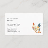 Rustic Farm Watercolor Floral Chicken Hen Egg 名刺 (裏面)