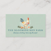Rustic Farm Watercolor Floral Chicken Hen Egg 名刺 (正面)