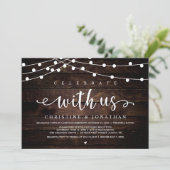 Rustic Farm Wedding String Light でお祝いしよう 招待状 (スタンド正面)