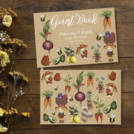 Rustic Farmers Market Little Sprout Baby Shower ゲストブック