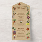 Rustic Farmer's Market Locally Grown Baby Shower  オールインワン招待状 (内側)