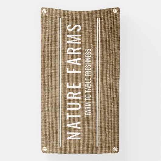 Rustic Farmers Market Stand Burlap Banner – Nature 横断幕 (縦)