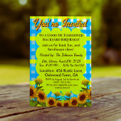 Rustic Farmhouse BBQ Card – Sunflower Cookout 招待状
